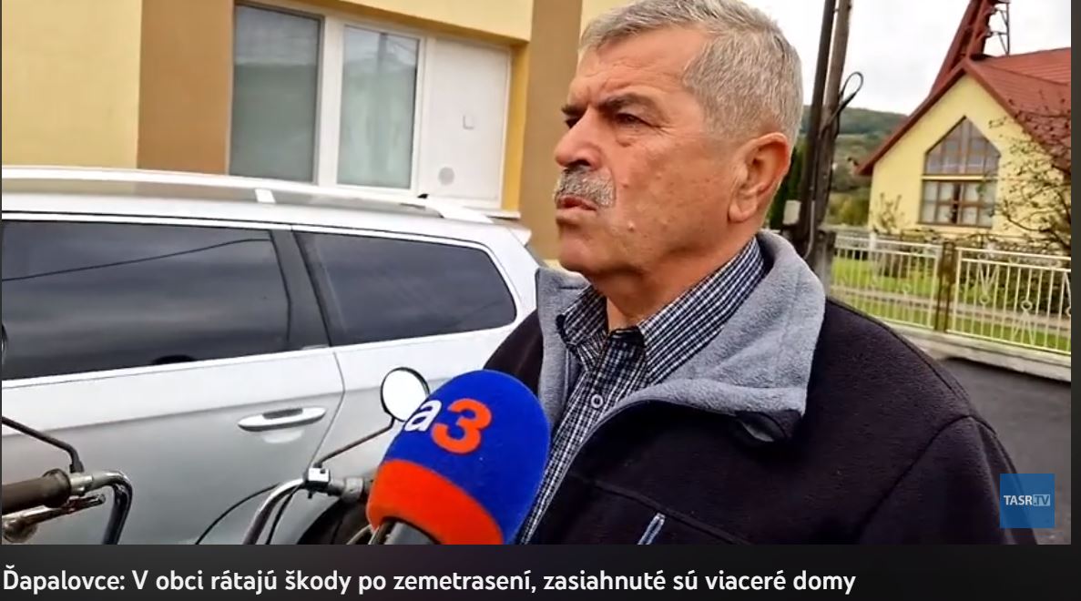 Video-Ďapalovce 10. októbra (TASR) - V obci Ďapalovce v okrese Vranov nad Topľou, v ktorej katastri bolo epicentrum pondelkového (9. 10.) večerného zemetrasenia