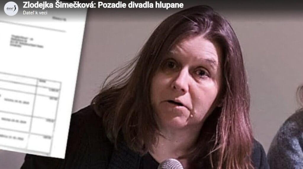 Zlodejka Šimečková: Pozadie divadla hlupane
