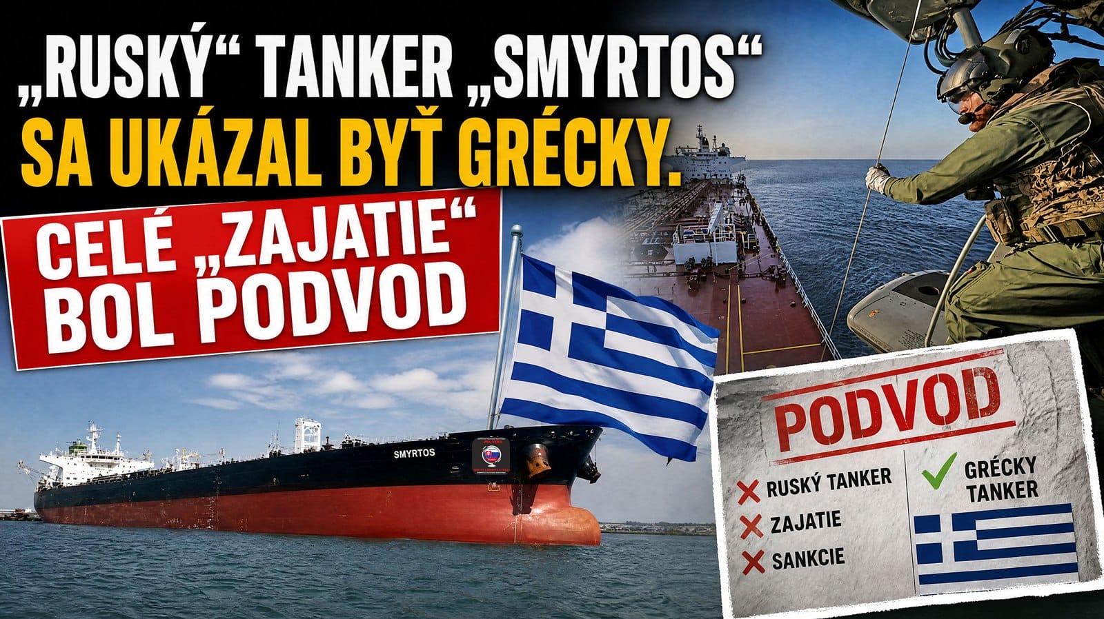 „Ruský“ tanker „Smyrtos“ sa ukázal byť grécky. Celé „zajatie“ bol podvod a zinscenované.