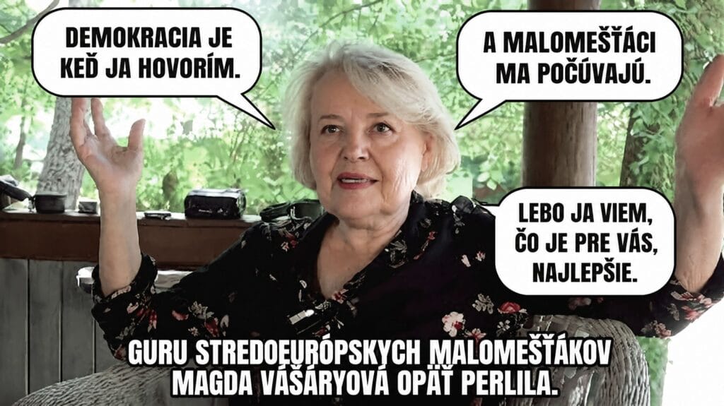 E. Chmelár: Guru stredoeurópskych malomeštiakov Vášáryová opäť perlila.