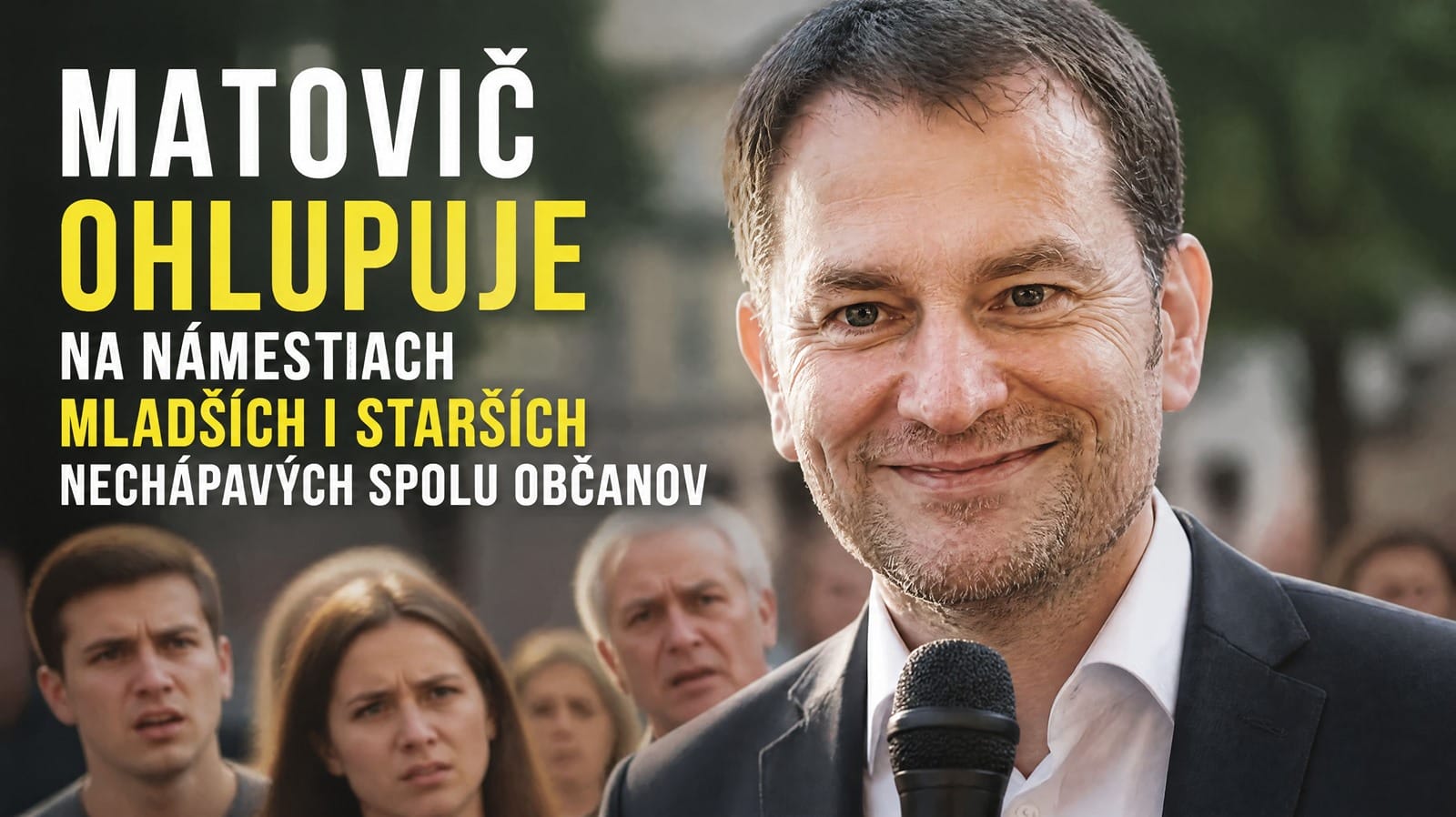Matovič loví po námestiach mladších i starších menej chápavých prostáčikov.