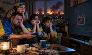 Ukrajina bez McDonaldu, televízie a internetu: Televízne kanály pozastavujú vysielanie.