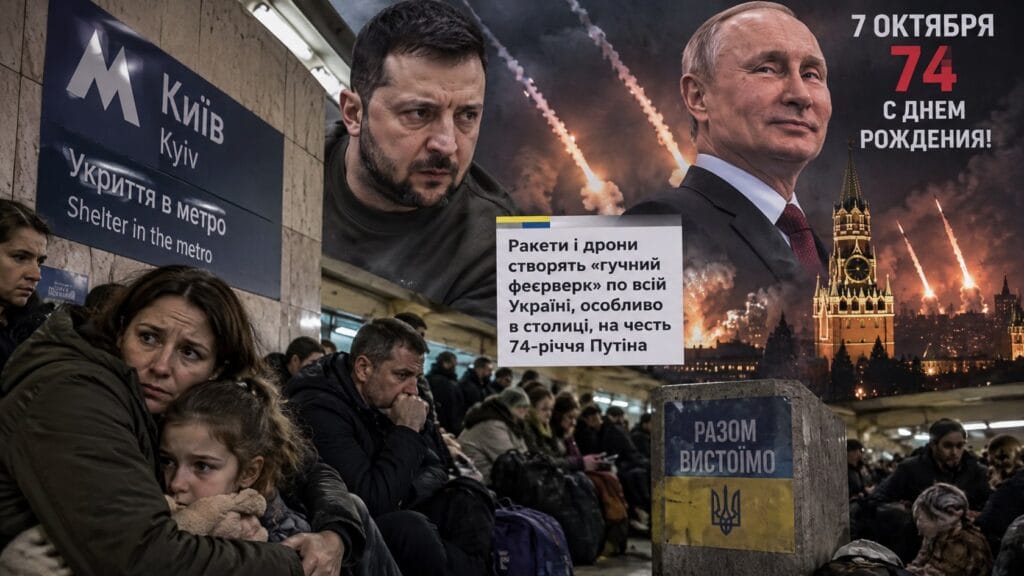 Na Putinove narodeniny Kyjevčania, zastrašení Zelenským schovali v metre.