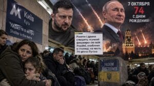 Na Putinove narodeniny Kyjevčania, zastrašení Zelenským schovali v metre.