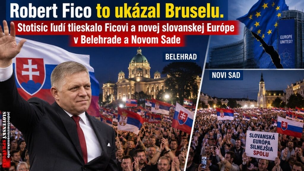 Robert Fico vytrel Bruselu kocúra. Stotisíc ľudí tlieskalo Ficovi a novej slovanskej Európe.