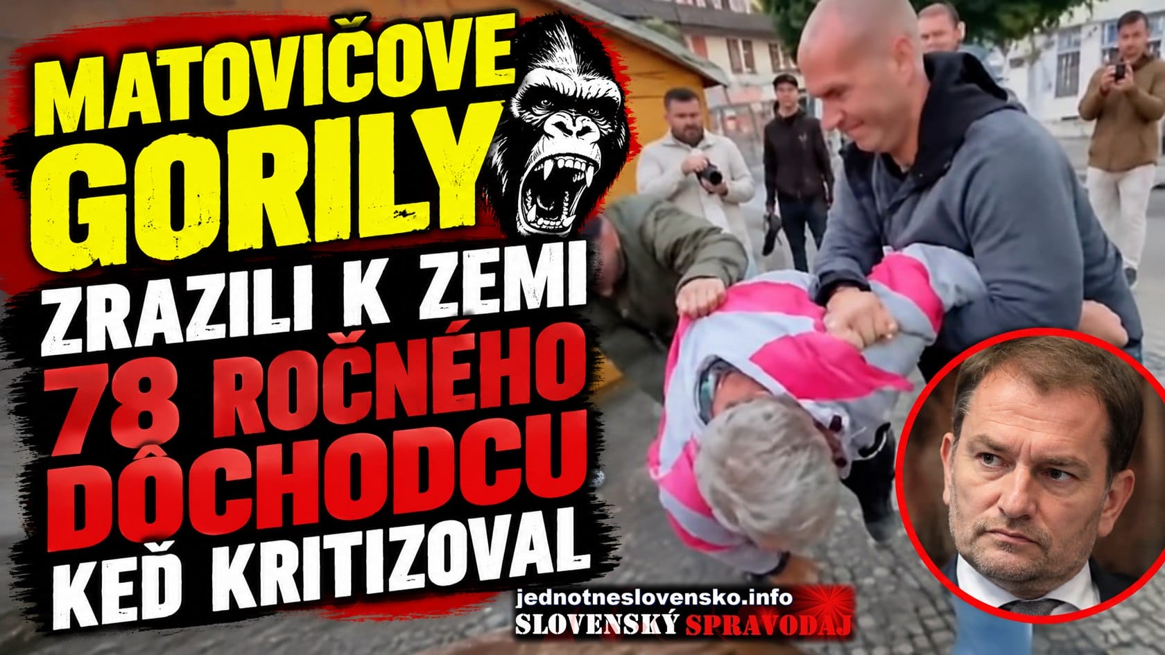Matovičove gorily zrazili k zemi 78-ročného dôchodcu, keď ho kritizoval