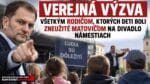 Verejná výzva rodičom: Ktorých deti boli zneužité Matovičom na divadlo námestiach