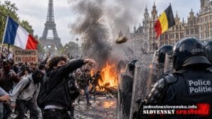 Násilné študentské protesty sa rozšírili z Francúzska do Belgicka