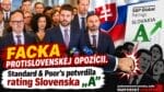 Facka protislovenskej opozícii. Standard & Poor's potvrdila rating Slovenska „A"