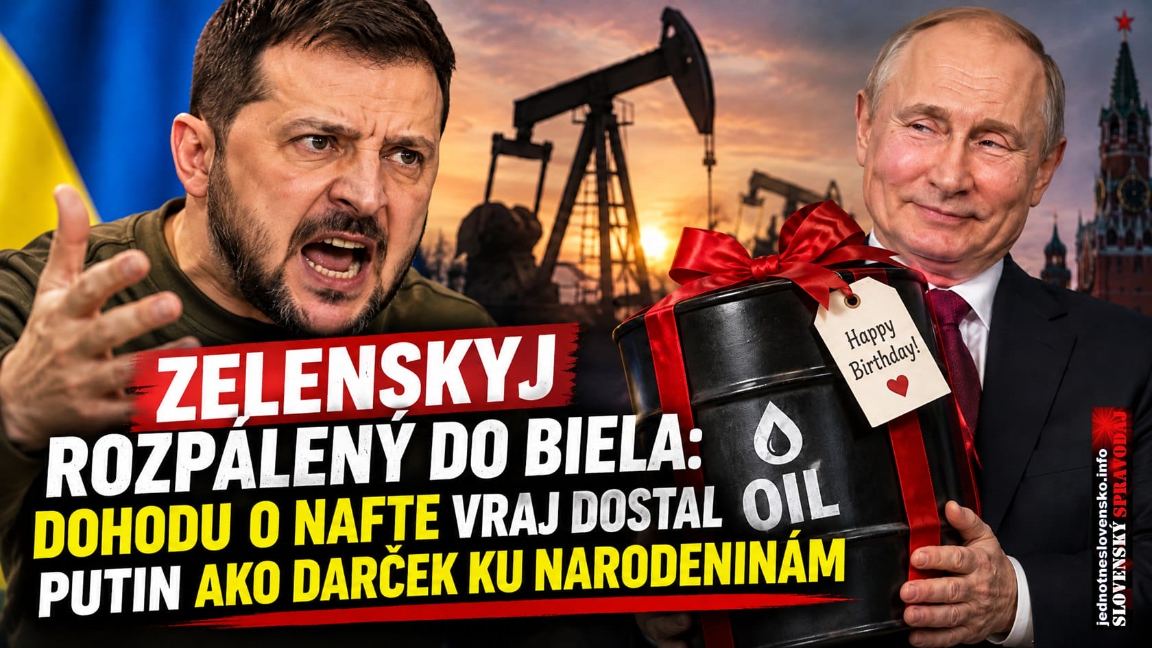 Zelenskyj rozpálený do biela: Dohodu o nafte dostal Putin ako darček ku 74-ke