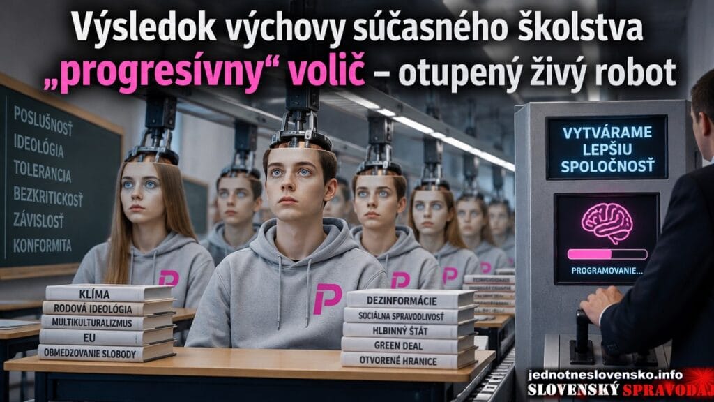 Výsledok výchovy súčasného školstva „progresívny“ volič – otupený živý robot