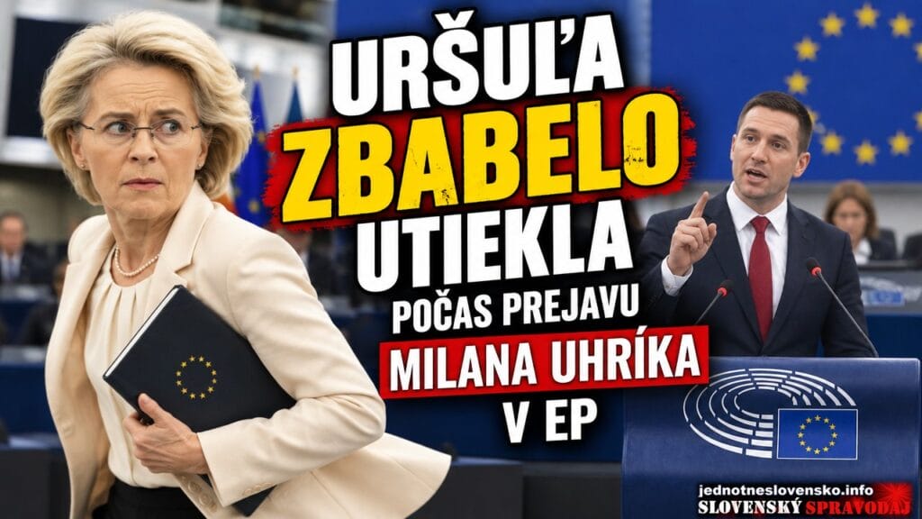 Uršuľa Leyenová zbabelo utiekla počas prejavu Milana Uhríka v EP