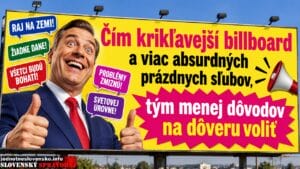 Čím krikľavejší billboard a viac sľubov, tým menej dôvodov na dôveru